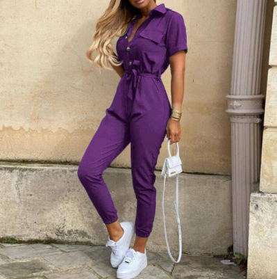 Variant image for Damen-Jumpsuit, Retro-Stil, Polyester, mit Knöpfen-46