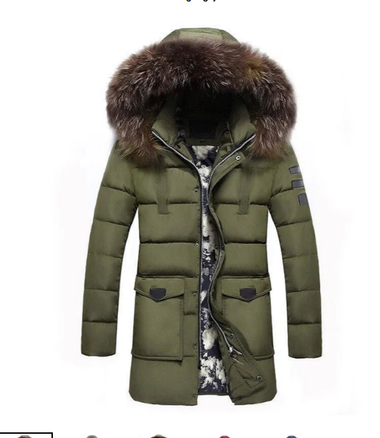 Variant image for Mäns Övergångsjacka Med Päls Trim Polyester-25
