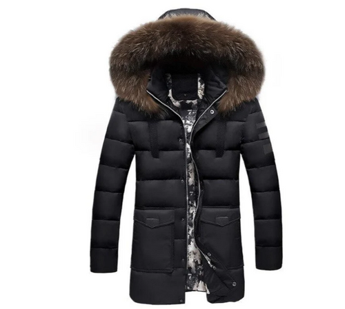 Mäns Övergångsjacka Med Päls Trim Polyester-1