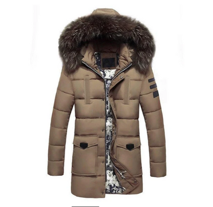Mäns Övergångsjacka Med Päls Trim Polyester-5