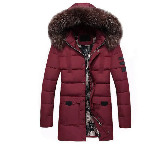 Mäns Övergångsjacka Med Päls Trim Polyester-2