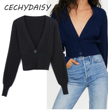 Dam Lång Kofta Långärmad Ull för Höst och Vinter-3