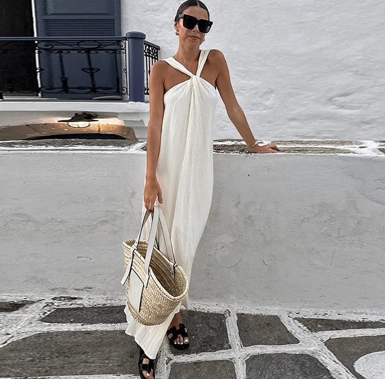 Dam Långklänning Elegant Design Maxilängd Polyester Elastan-1