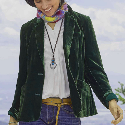 Variant image for Dam Blazer Vintage Stil Högkvalitativt Material-11