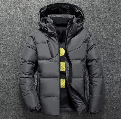 Herr Vinterjacka Avtagbar Huva Polyester Extra Varm Slitstark 5