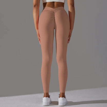Kvinnors Gym Leggings Hög Midja Elastiskt Nylon Elastan-6