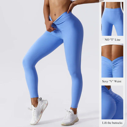 Kvinnors Gym Leggings Hög Midja Elastiskt Nylon Elastan-3