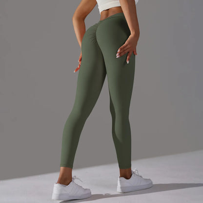 Kvinnors Gym Leggings Hög Midja Elastiskt Nylon Elastan-4