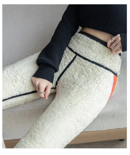 Damleggings Hög Midja Sömlös Fleece Stretchmaterial-6