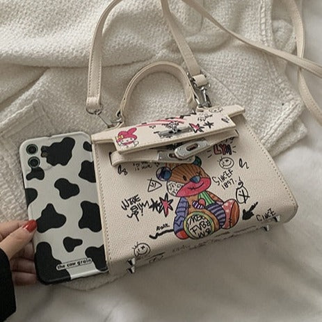 Damväska Lekfull Design PU-Läder med Praktiskt Handtag-5