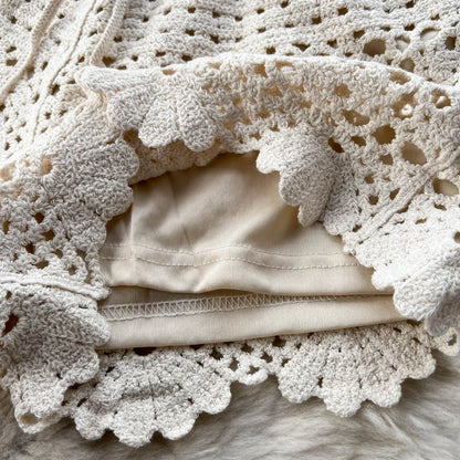 Dam Shorts Avslappnad Bomull Elastisk Stickad-4