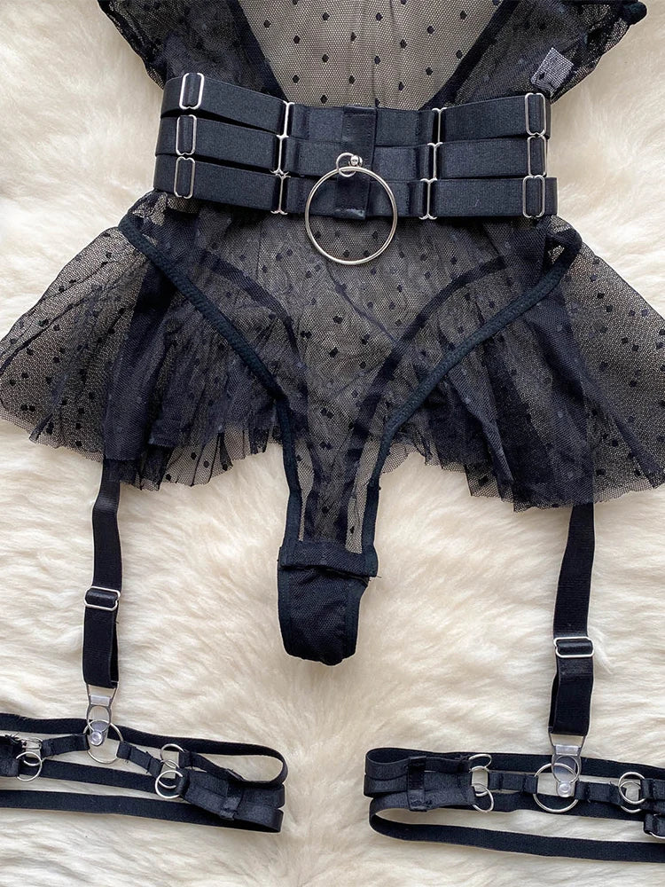 Snygga Damunderkläder Set i Spets och Polyester - Sexiga Underkläder Dam med Formande Passform-6