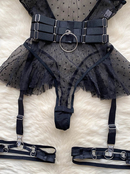 Snygga Damunderkläder Set i Spets och Polyester - Sexiga Underkläder Dam med Formande Passform-6