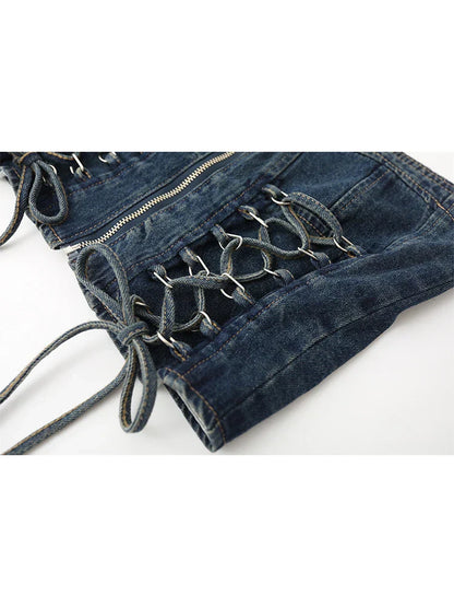 Dam Crop Top Monokrom Denim Blend-4