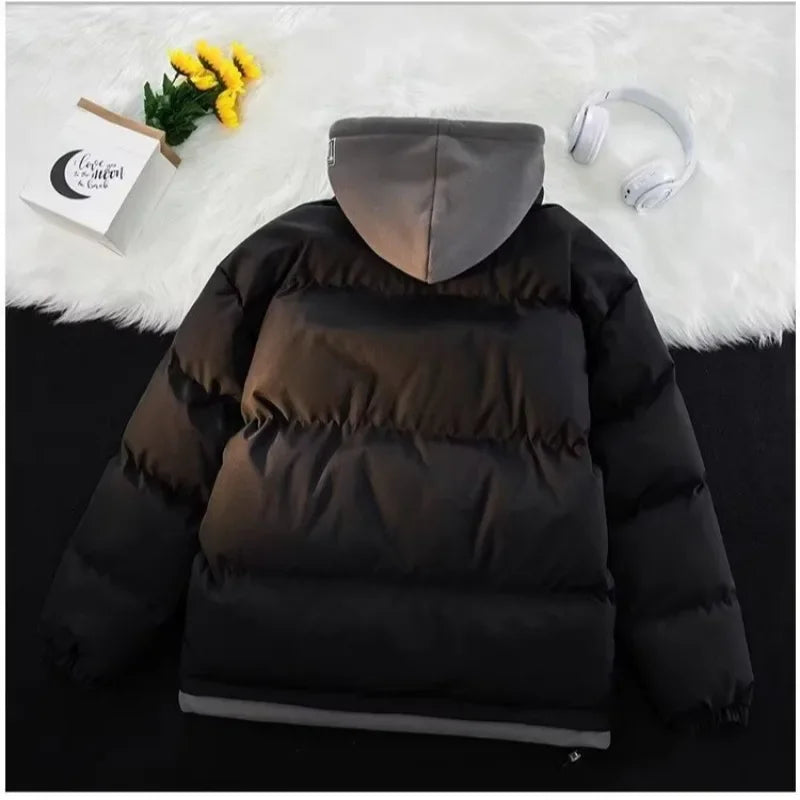 Unisex Vinterjacka Kontrastpaneler Mjuk Polyester Fyllning-4