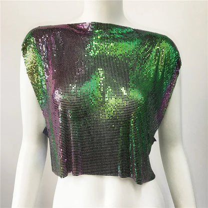 Variant image for Dam Crop Top Monokrom Polyester Paljettdekoration-61