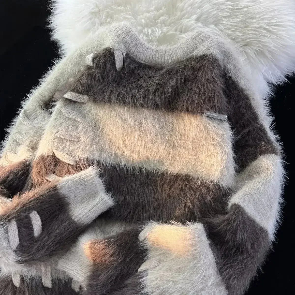 Dam Tilläggströja Japansk Stil Breda Ränder Mjuk Fiber 4