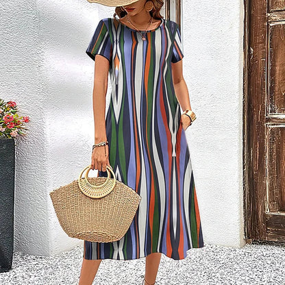 Dam Klänning Lätt Luftig Design 100% Bomull-6