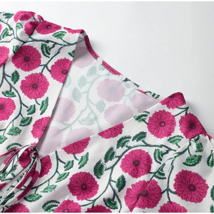 Dam Topp Blommönster Polyester Elegant-3