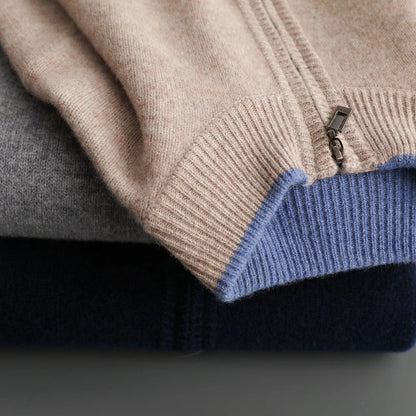 Herr Jacka Zip-up Lyxig Komfort Högkvalitativt Tyg-2
