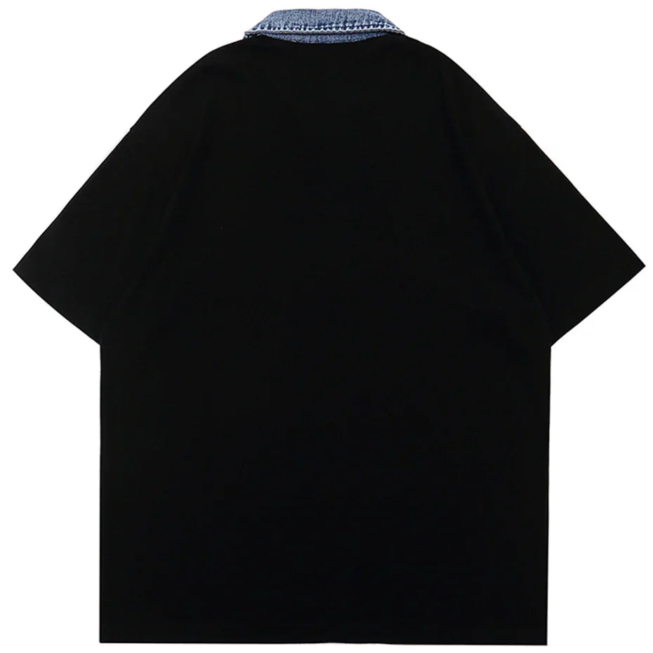 Herr Polo Skjorta Casual med Broderi 100% Bomull-2