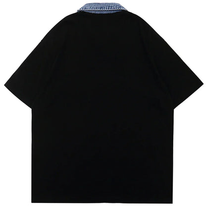 Herr Polo Skjorta Casual med Broderi 100% Bomull-2