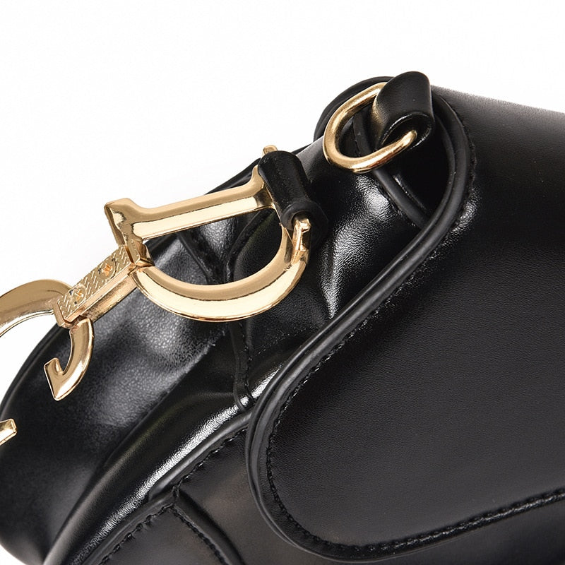 Dam Axelväska Sadelstil PU-Läder med Justerbar Rem-5