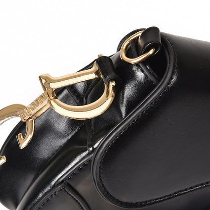 Dam Axelväska Sadelstil PU-Läder med Justerbar Rem-5