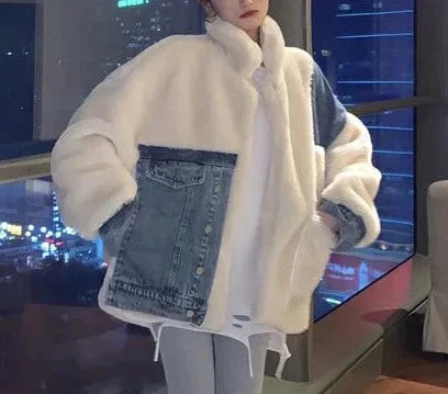 Vinterkappa Dam Fleece Trendig Bomull-4