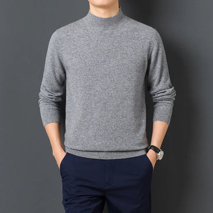 Herr Tröja Halvhög Krage Minimalistisk Akryl Design-5