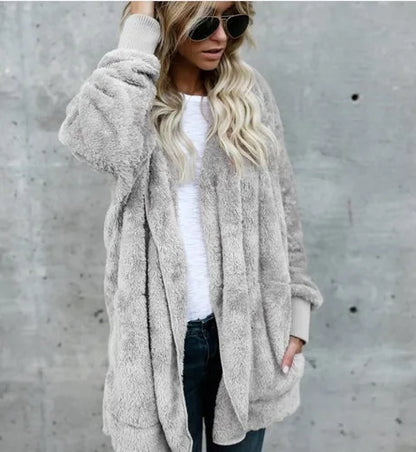 Fleecejacka Dam Överdimensionerad Mjuk Fleece för Komfort och Stil-3