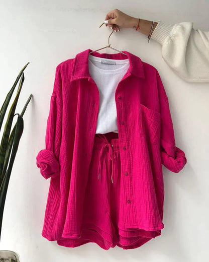 Variant image for Tvådelat Set Dam Avslappnad Stil 100% Bomull-31