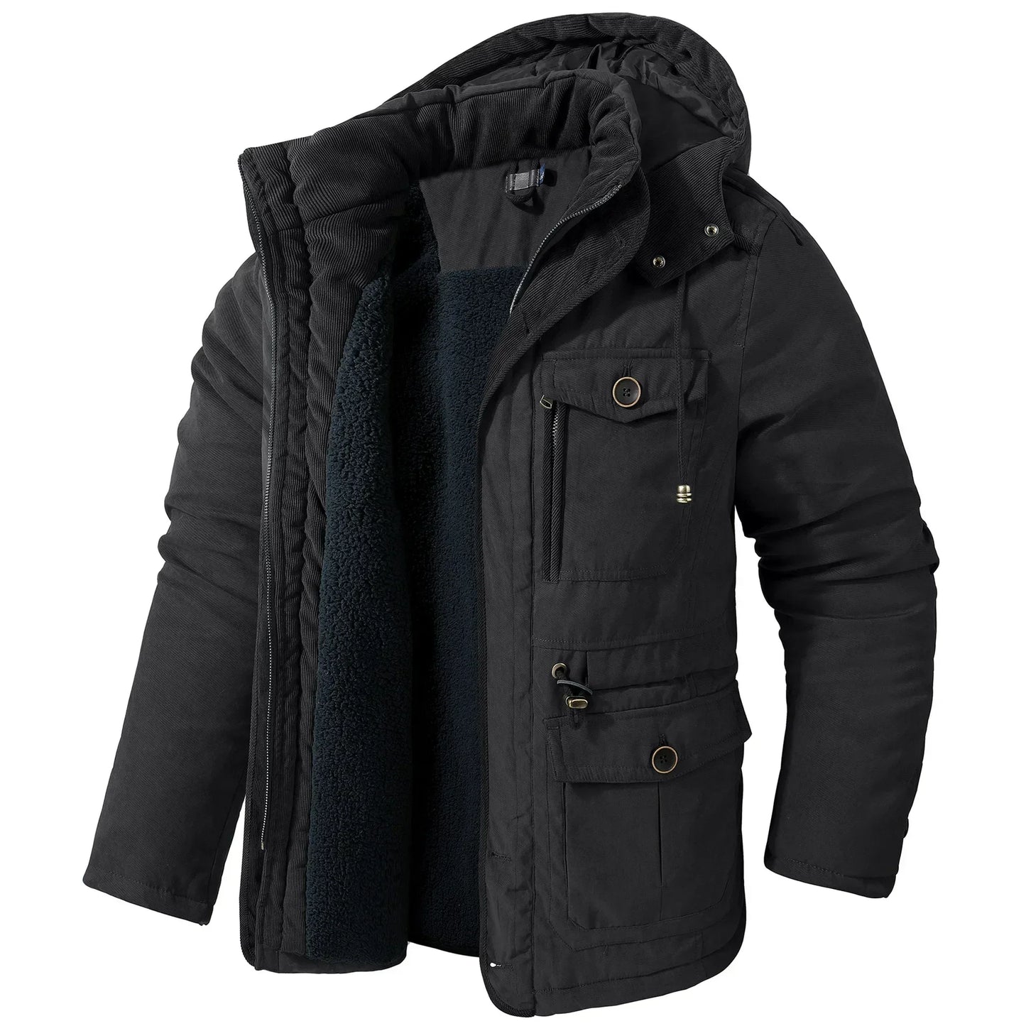 Variant image for Dam Vinterparka Militärstil Sherpa Foder-31