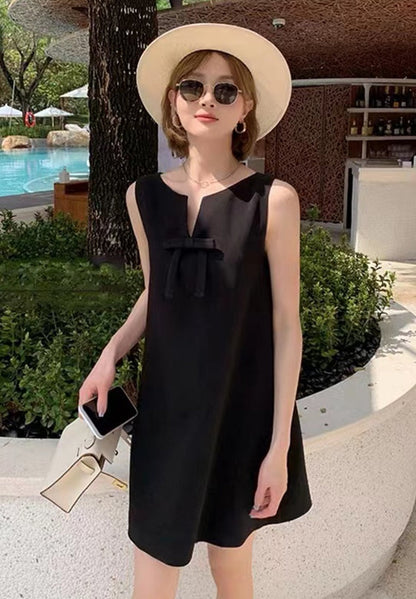 Dam Miniklänning Retro A-linjeformad Mjuk Bomull-4