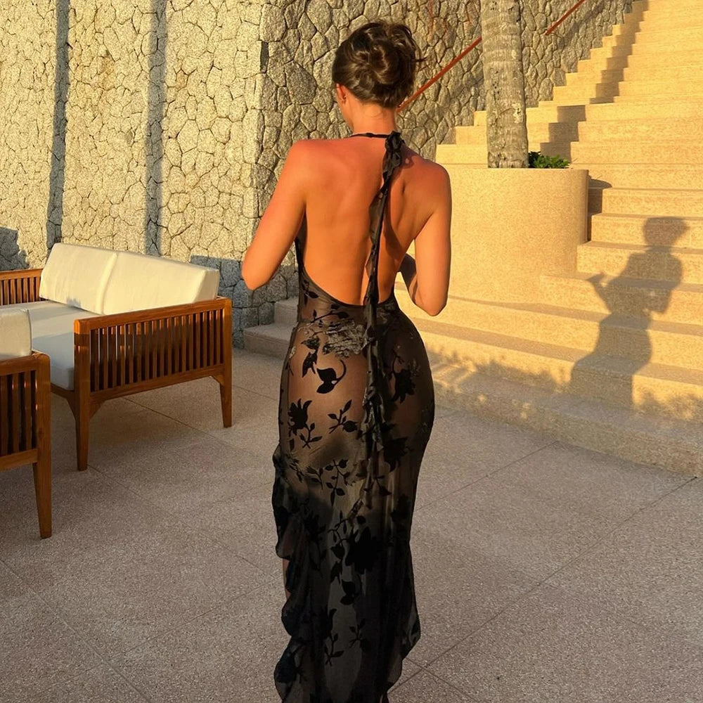 Dam Klänning Midi V-Neck Trumpet Silhuett Bomull Polyester-4