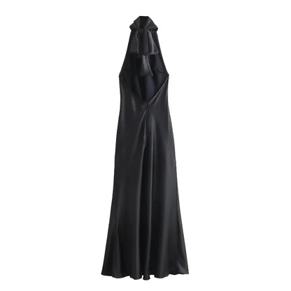 Dam Maxiklänning Elegant Polyester Golvlång Slangklänning-4