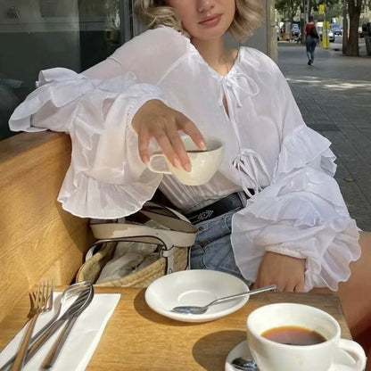 Dam Tunika Klänning Romantisk Löst Snitt Polyester-1