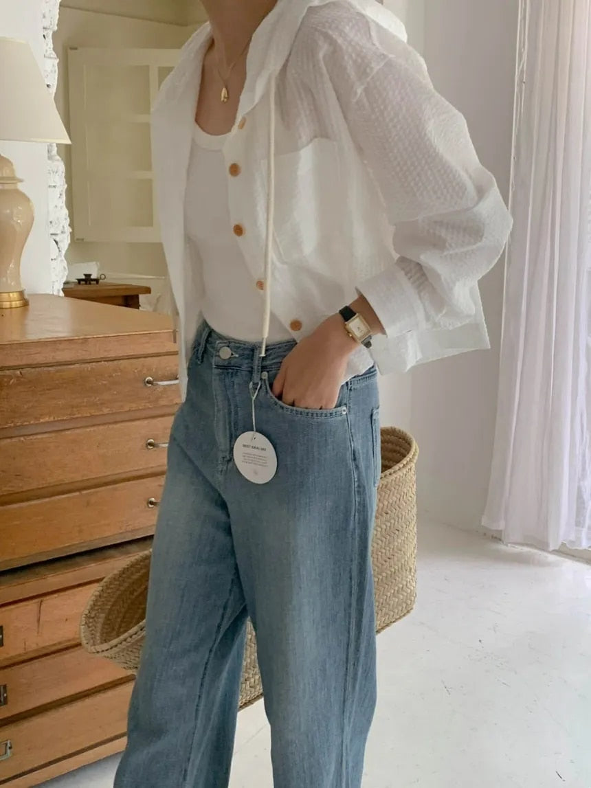 Dam Skördesjacka Randig Långärmad Andningsbart Tyg-2