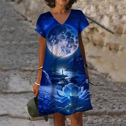 Kvinnors Enkel Klänning Högkvalitativt Material-6