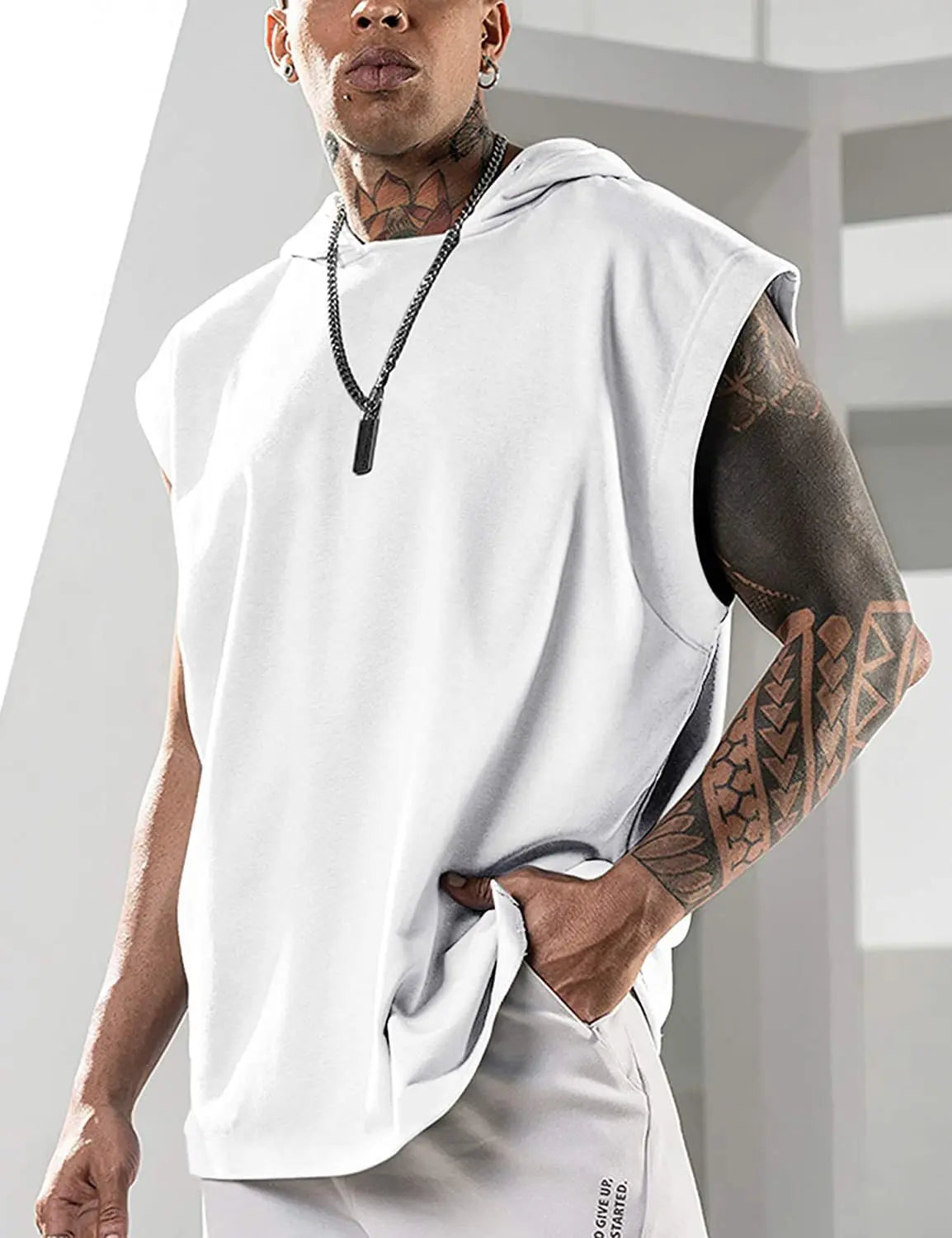 Variant image for Dam Ärmlös Hoodie Modern Design Bomull-6