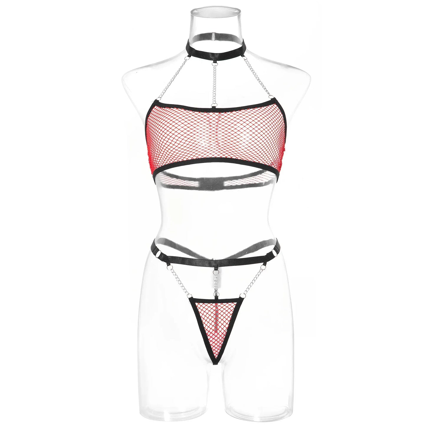 Damunderkläder Set Monokrom Spandex Snygga Underkläder-3