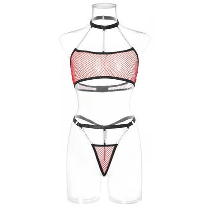 Damunderkläder Set Monokrom Spandex Snygga Underkläder-3