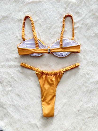 Dam Bikini Färgglad Design Polyester Nylon Spandex 4