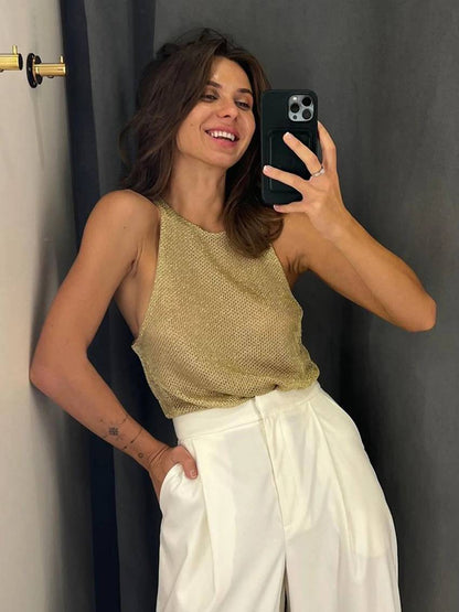 Dam Tank Top Ärmlös Rayon Mjuk och Luftig 5