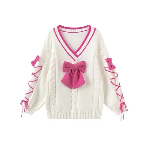 Dam Tröja V-Hals Polyester Chic-1