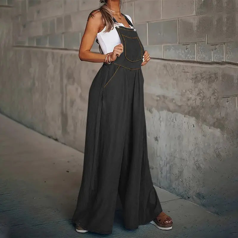 Dam Jumpsuit Bred Ben Denim Avslappnad Passform-2