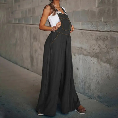 Dam Jumpsuit Bred Ben Denim Avslappnad Passform-2