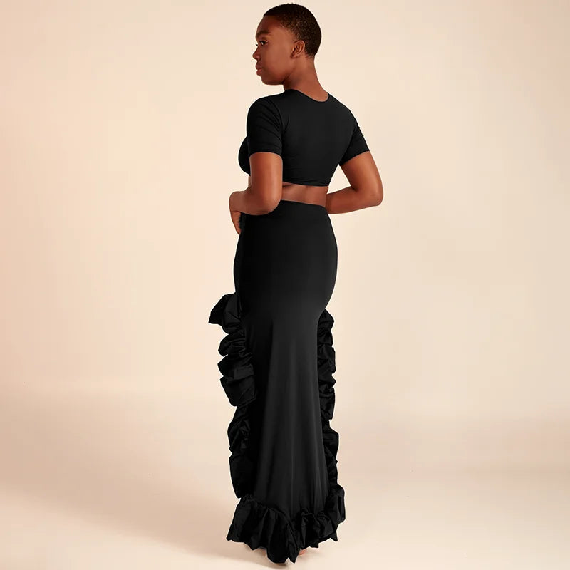 Dam Rockuppsättning Monokrom Bomull och Polyester-6