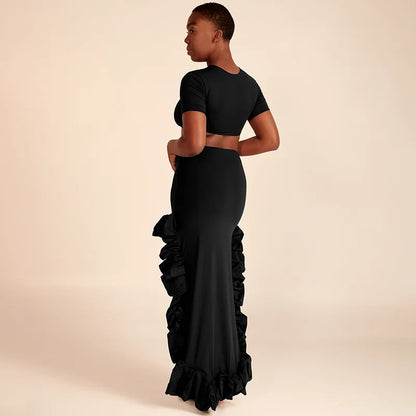 Dam Rockuppsättning Monokrom Bomull och Polyester-6