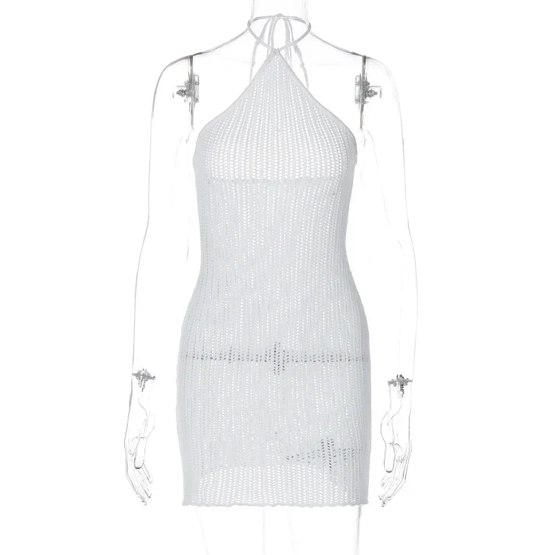 Variant image for Kvinnors A-linjeformad Miniklänning i Polyester, Ärmlös, Tätt Passande-11